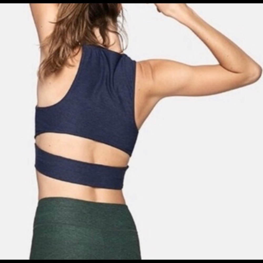 OV Slashback Crop Top In Deep Sea - Picture 2 of 5